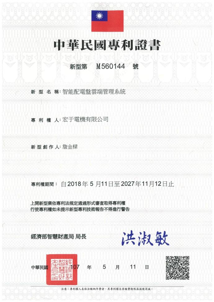 iPanel New Patent Certificate